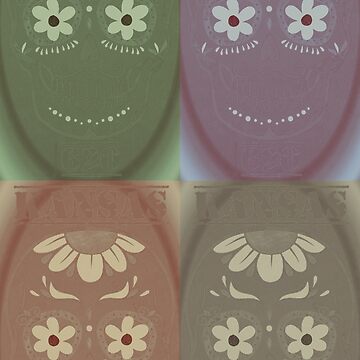 Artwork thumbnail, Kansas Sunflower Eye Smile Skully by kinkatstyle