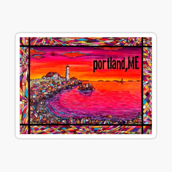 The Portland Headlight Lighthouse Maine by Angela Ferrari Sticker