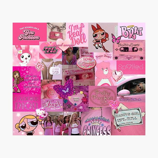 Y2k Pink Aesthetic Collage Photographic Prints | Redbubble