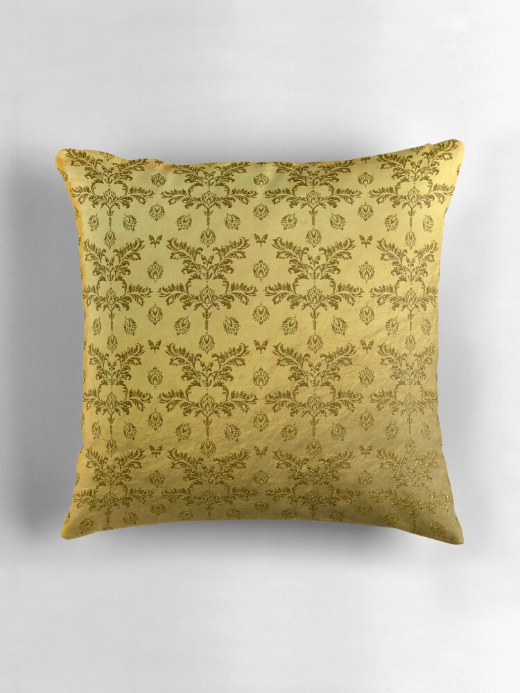 "Gold Foil With Gold Glitter Pattern" Throw Pillows by ...