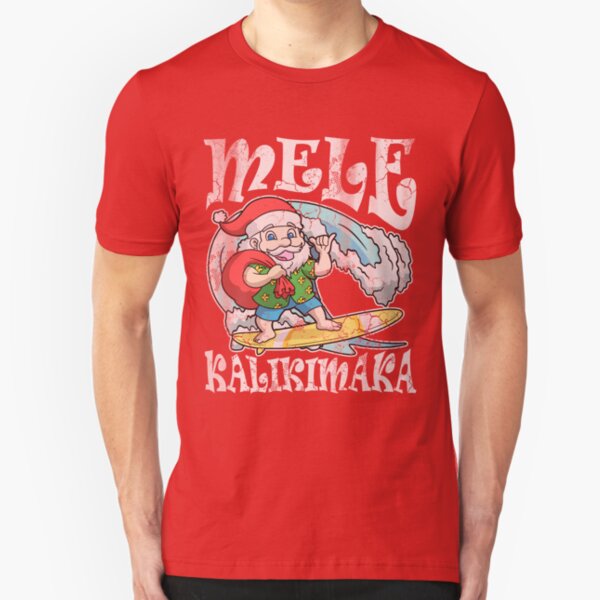 Mele Kalikimaka Hawaiian Christmas Hawaii Slim Fit T-Shirt