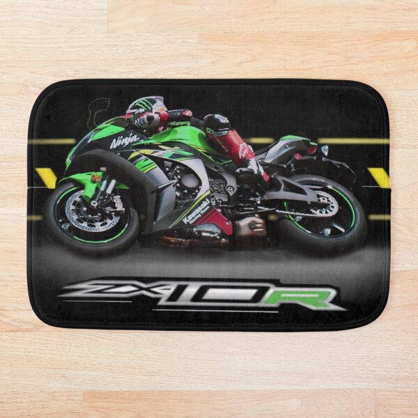 Kawasaki motorbike ninja Bath Mat