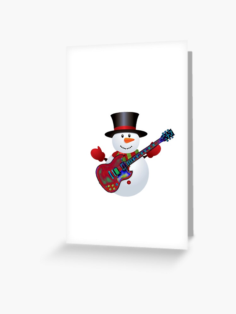 Rock'n Snowman Greeting Card for Sale by DnTheory