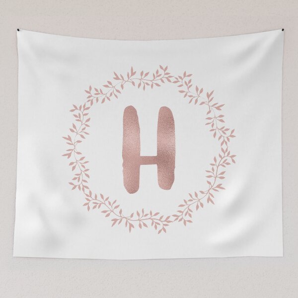 Item preview, Rose Gold Monogram H - Blush Pink Letter H designed and sold by MysticMagpie.