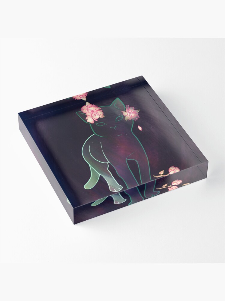 Alternate view of Ghost kitten Acrylic Block