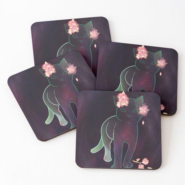 Ghost kitten Coasters (Set of 4)