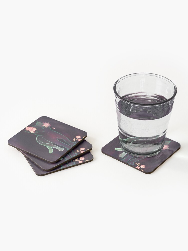 Alternate view of Ghost kitten Coasters (Set of 4)