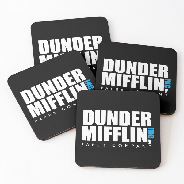 The Dunder Office Mifflin in BW Coasters (Set of 4)