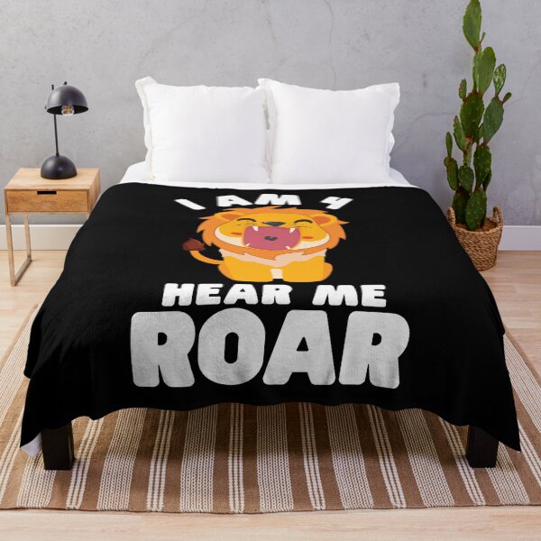 Item preview, Lion Birthday I am 4 hear me roar cute 4th birthday lion white text designed and sold by Scoopivich.