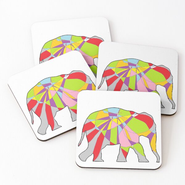 Item preview, Animal colorful decorative elephant line art decoration designed and sold by tetibright.