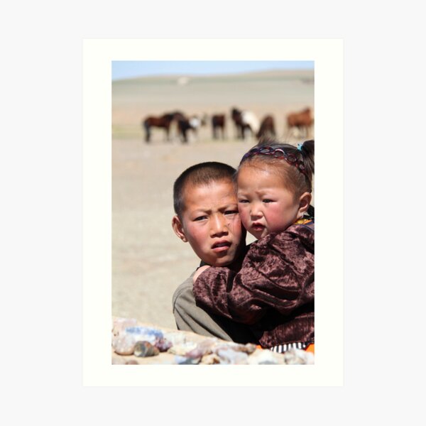 Mongolian kids Art Print