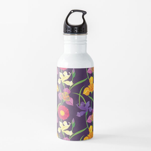 Tigridia, Iris, Daisy Pattern Water Bottle