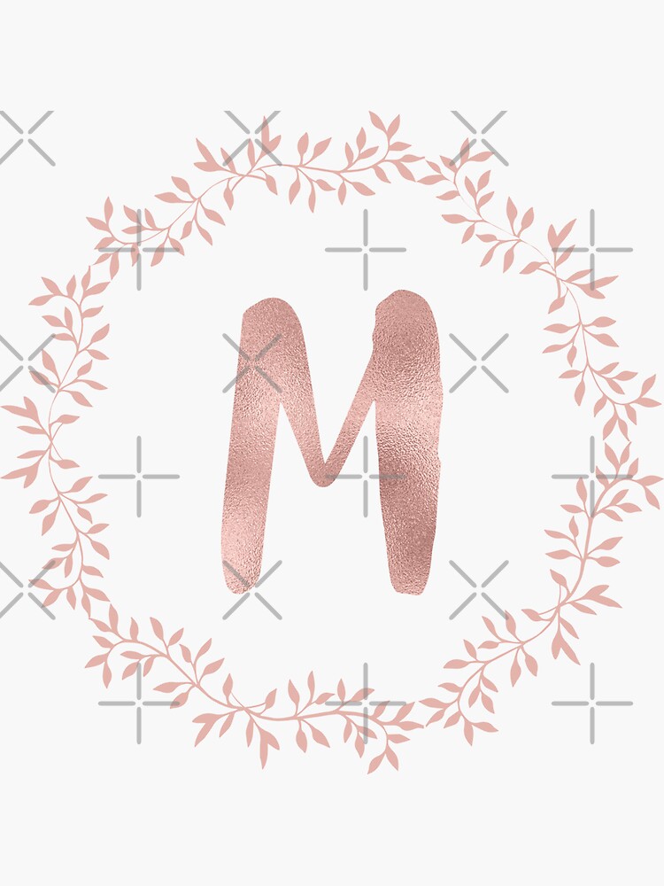 Letter A Rose Gold Pink Initial Monogram Sticker by Nature Magick