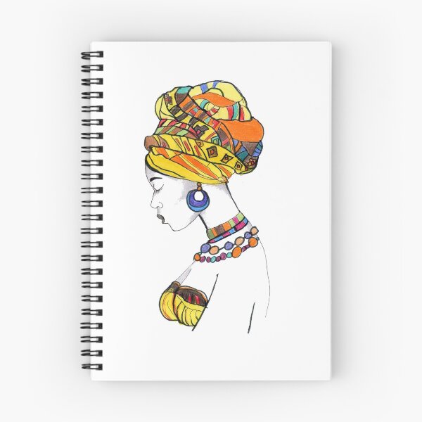 Item preview, Unique Yellow African Women Headband And Outfit Art Design designed and sold by HighArtDesigns.
