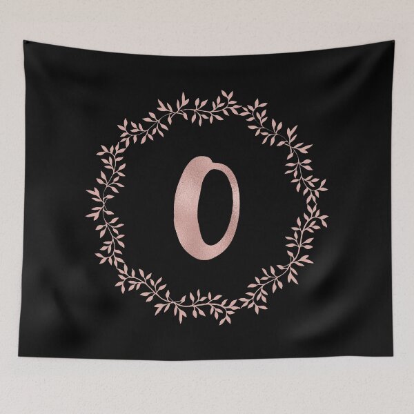 Item preview, Rose Gold Monogram O - Blush Pink Letter O on Black designed and sold by MysticMagpie.