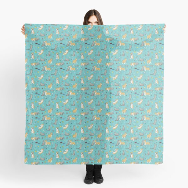 Corgi Cat Friends Scarf