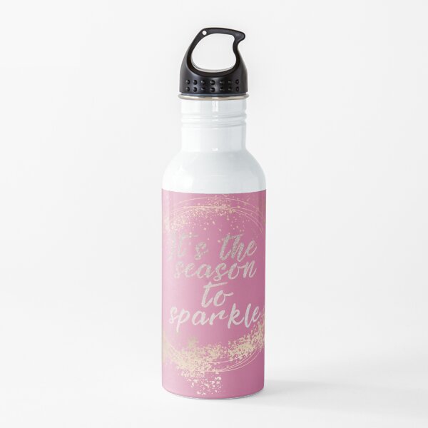 Pink Glam Christmas Decor Water Bottle