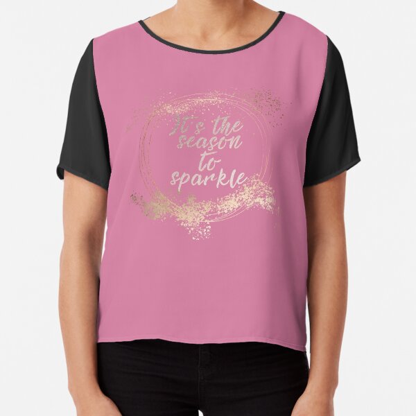 Pink Glam Christmas Decor Chiffon Top
