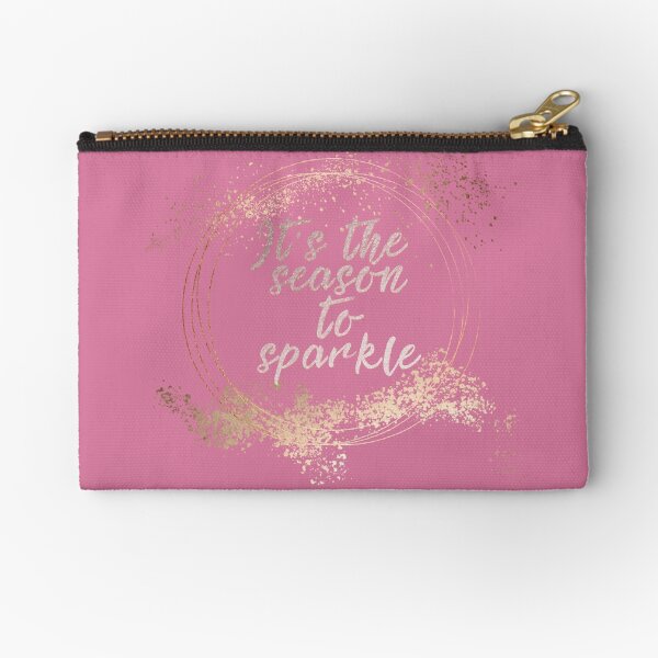Pink Glam Christmas Decor Zipper Pouch