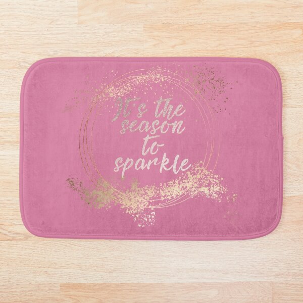 Pink Glam Christmas Decor Bath Mat
