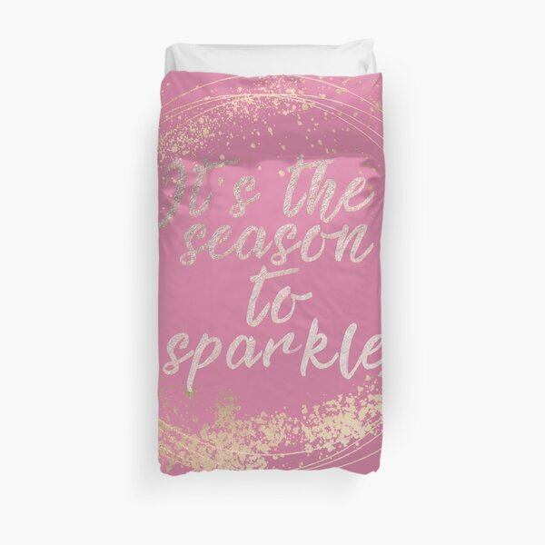 Pink Glam Christmas Decor Duvet Cover