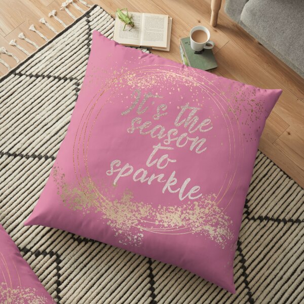 Pink Glam Christmas Decor Floor Pillow