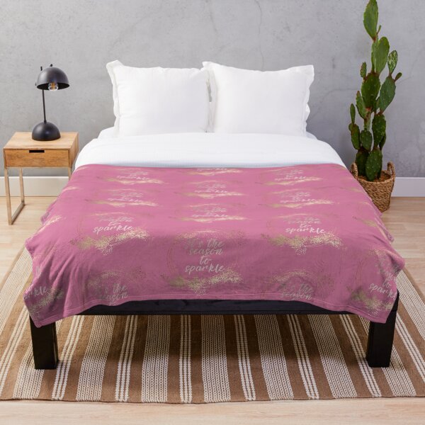 Pink Glam Christmas Decor Throw Blanket