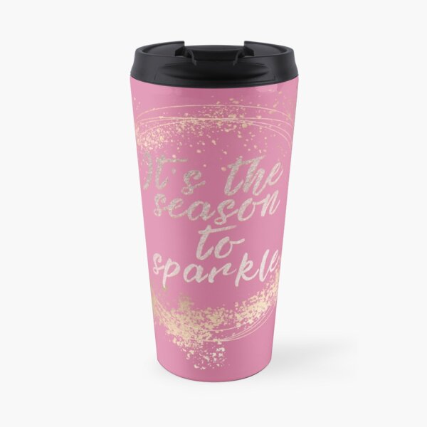 Pink Glam Christmas Decor Travel Mug