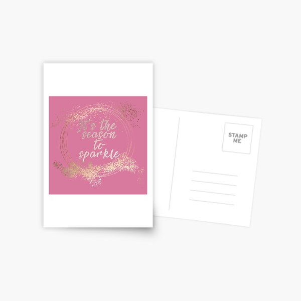 Pink Glam Christmas Decor Postcard
