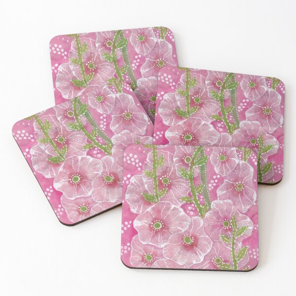 Item preview, Pink Hollyhock Mallows, Summer Flowers, Floral Collage  designed and sold by Julia Khoroshikh.