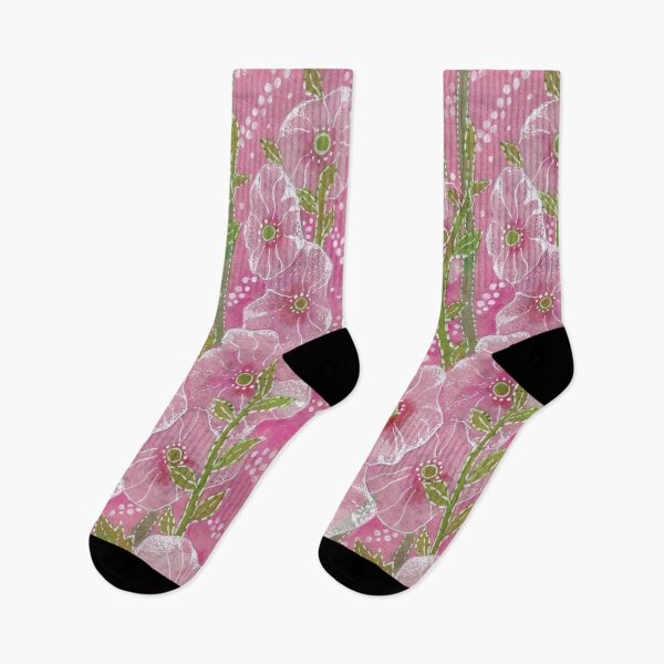 Item preview, Pink Hollyhock Mallows, Summer Flowers, Floral Collage  designed and sold by Julia Khoroshikh.