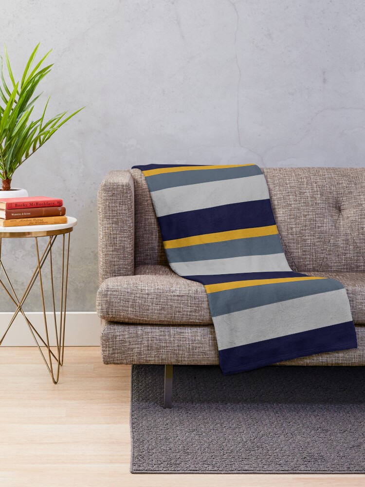 Navy blue and yellow throw online blanket