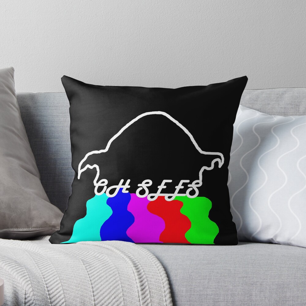 Oh Sees Orc Rainbow Inverse Throw Pillow By Lostminotaur Redbubble