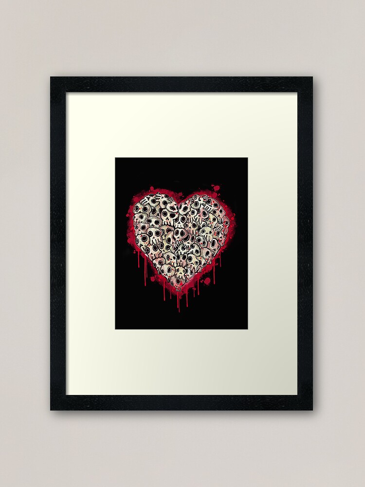 Alternate view of Skull Heart Framed Art Print
