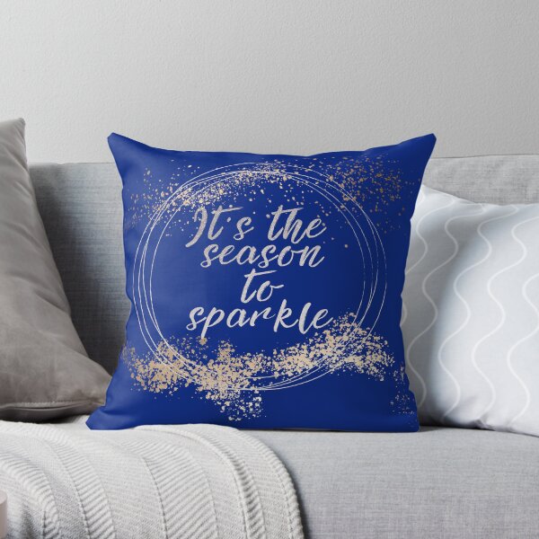 Blue Hanukkah Decor Throw Pillow