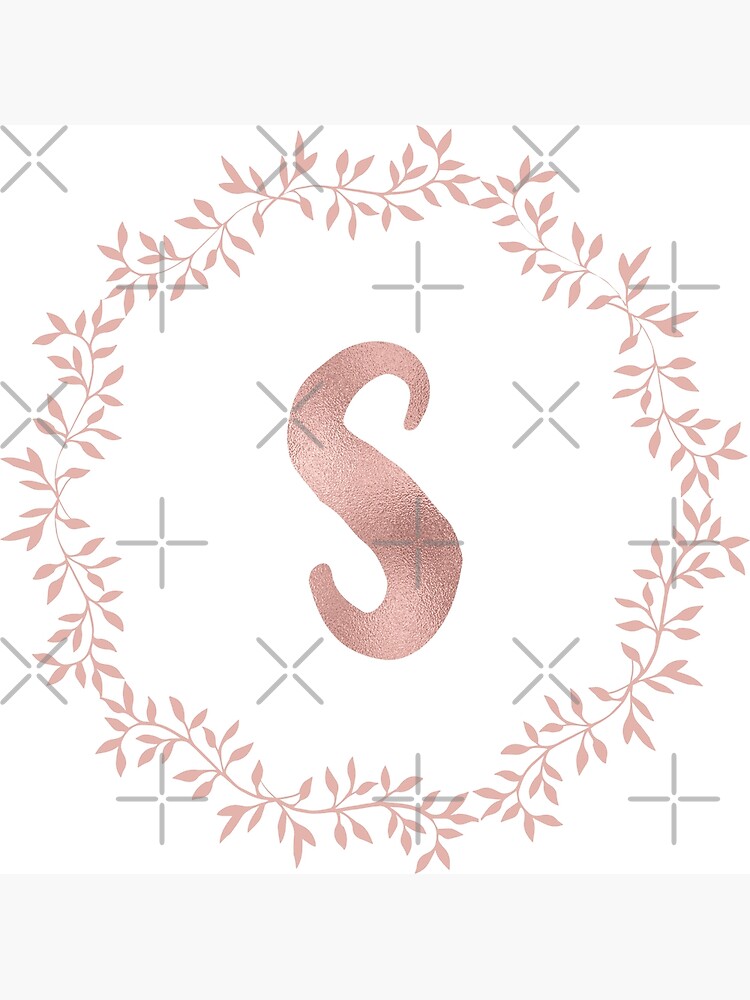 "Rose Gold Monogram S Blush Pink Letter S" Poster for Sale by