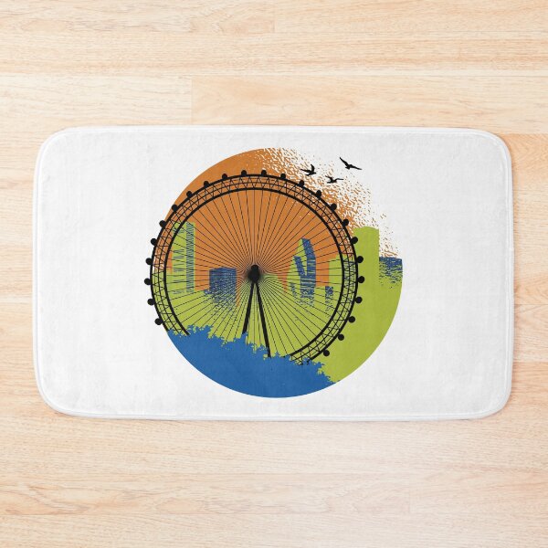 Item preview, Ferris wheel with skyline in the background. designed and sold by emphatic.