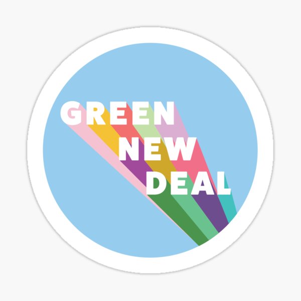 Blue Green New Deal Sticker Sticker