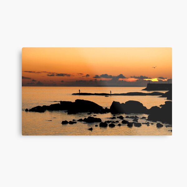 sunset fishing, galway Metal Print