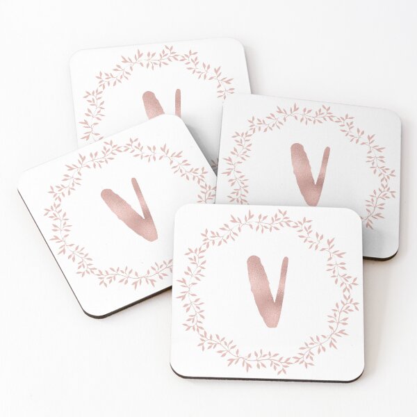 Item preview, Rose Gold Monogram V - Blush Pink Letter V designed and sold by MysticMagpie.