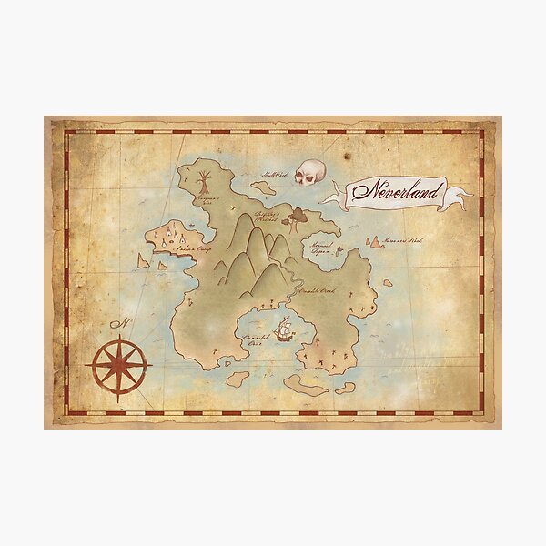 Map of Neverland Photographic Print