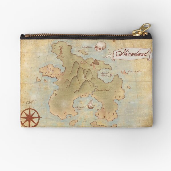 Map of Neverland Zipper Pouch