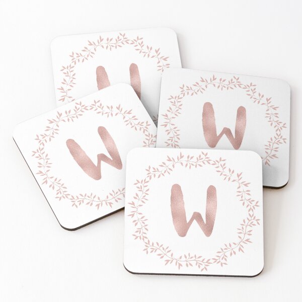 Item preview, Rose Gold Monogram W - Blush Pink Letter W designed and sold by MysticMagpie.