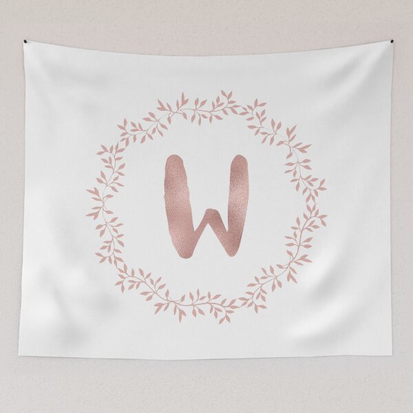 Item preview, Rose Gold Monogram W - Blush Pink Letter W designed and sold by MysticMagpie.