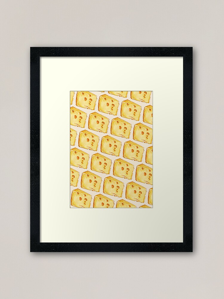 Alternate view of Cheese Pattern - White Framed Art Print