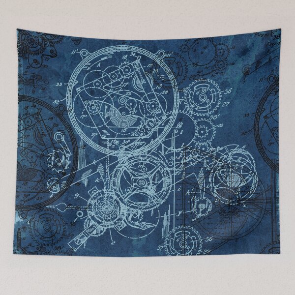 Item preview, Clockwork Collage Blue designed and sold by OpheliaThree.