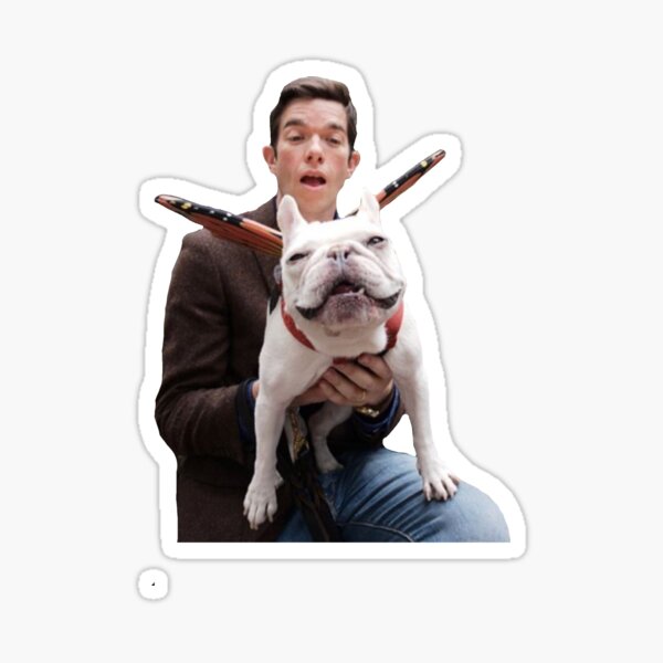 John Mulaney and Petunia as a butterfly :) Glossy Sticker