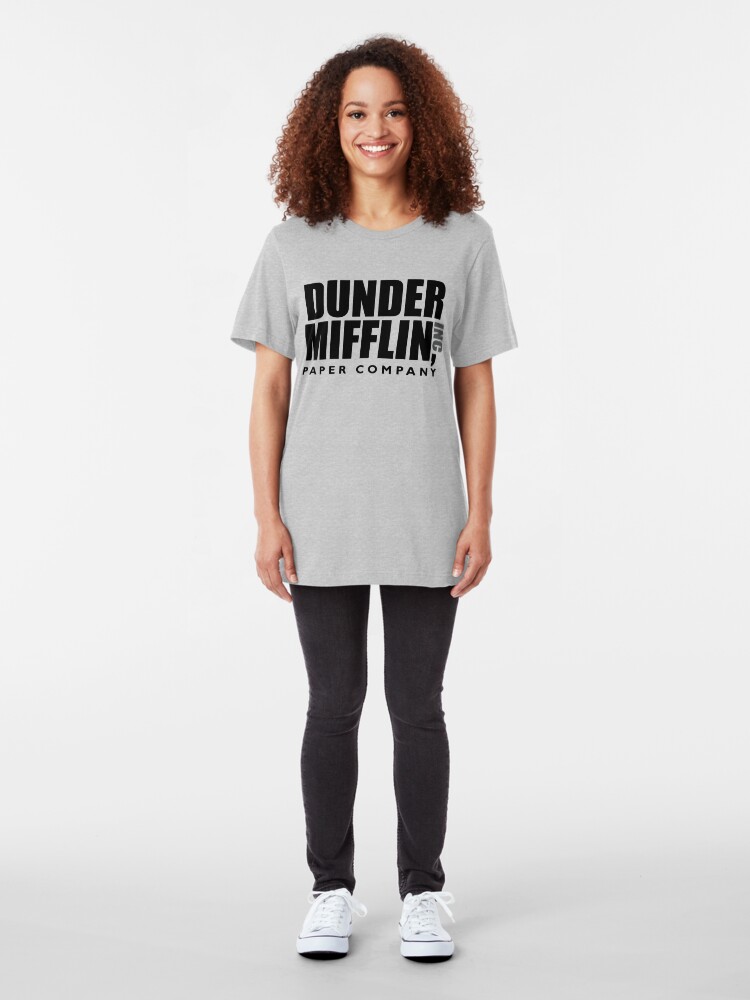 Alternate view of The Dunder Office Mifflin Inc. Design, T-Shirt, tshirt, tee, jersey, poster, Original Funny Gift Idea, Dwight Best Quote From Slim Fit T-Shirt