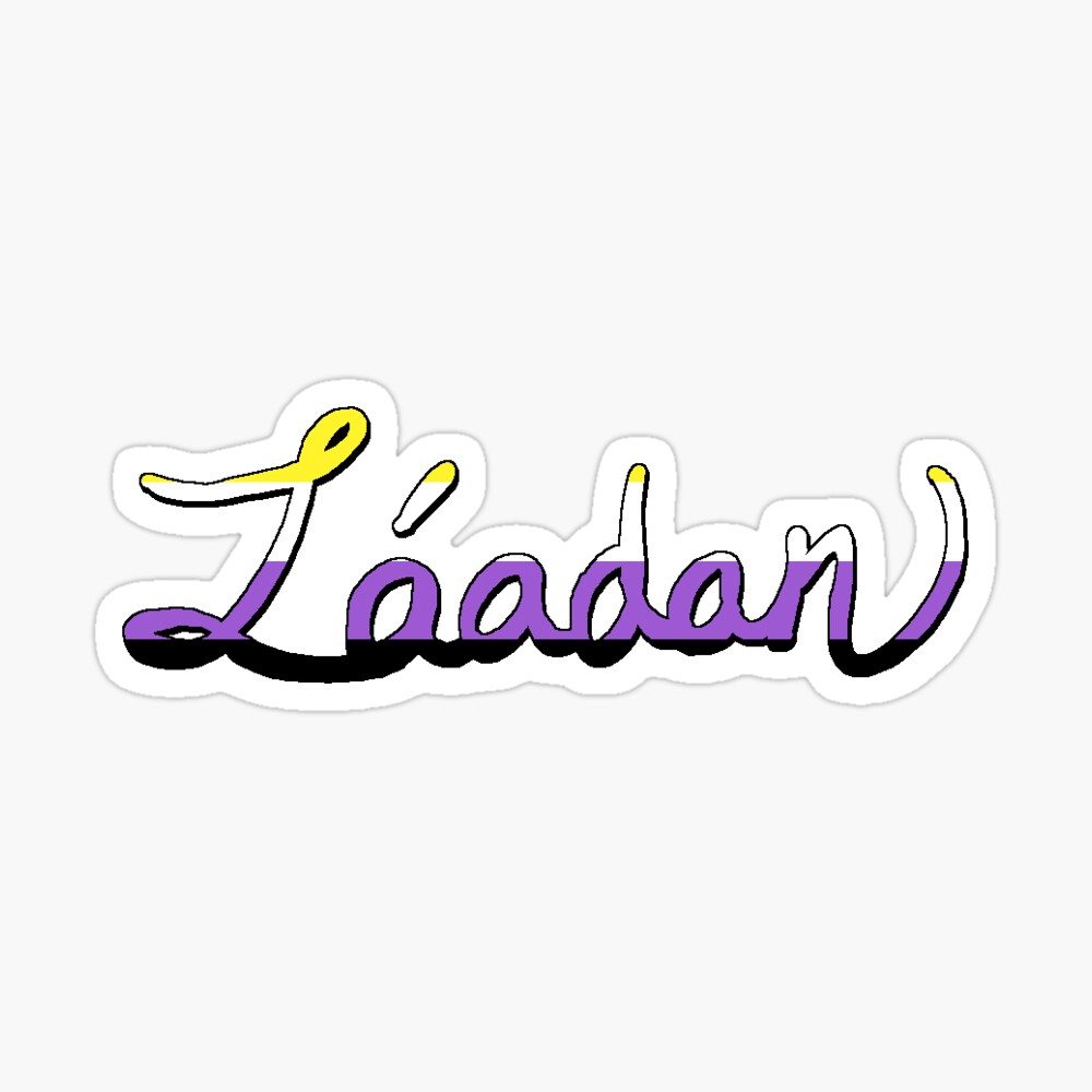 Láadan / Nonbinary flag mashup Sticker