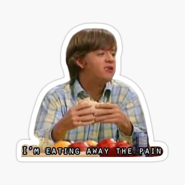 Eating away the pain Sticker